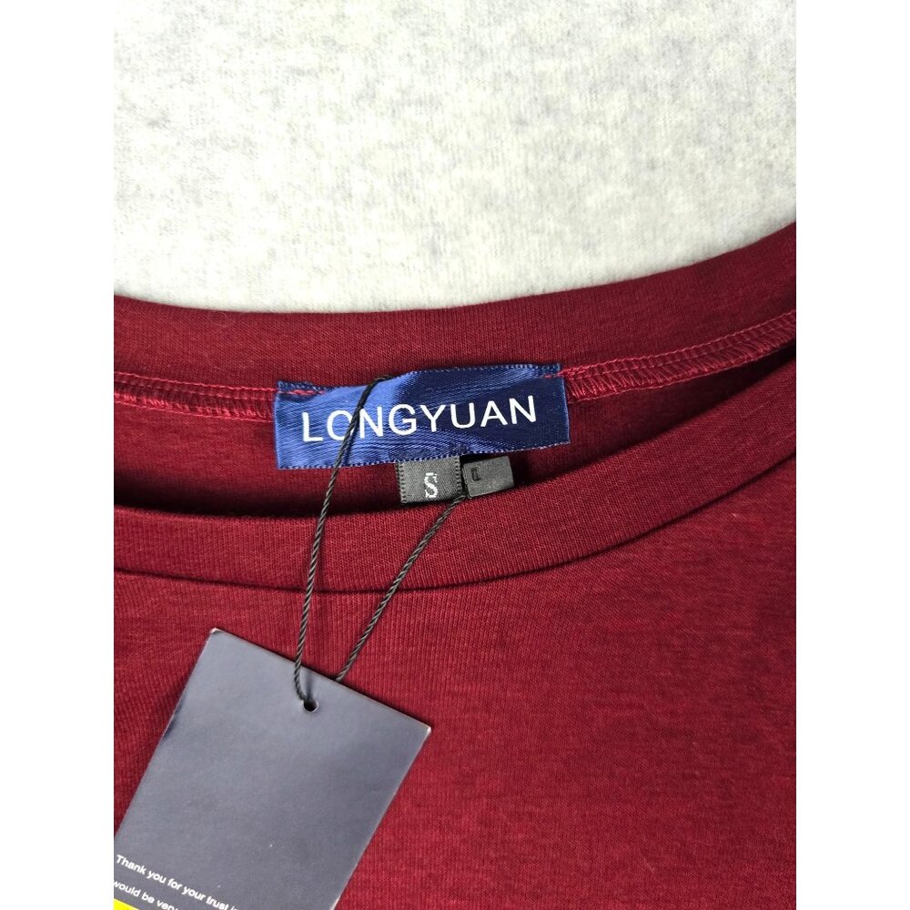 New Longyuan Women's Long Sleeve Maroon Top Size S - Picture 2 of 4